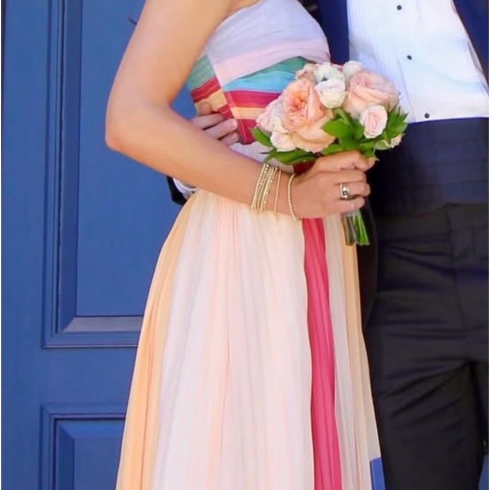 soolinen Multicolor Strapless Maxi Dress